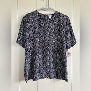 T4a- HERITAGE ROAD Black Floral Blouse